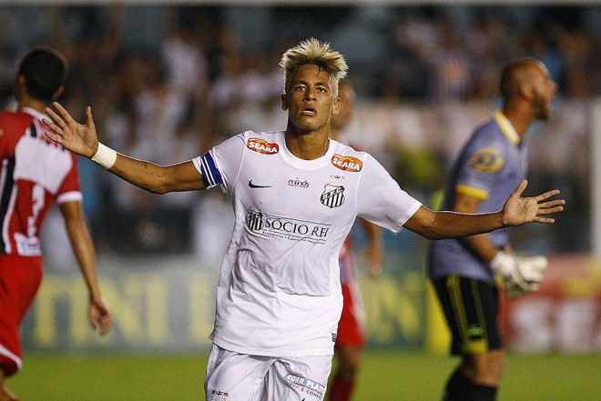 Neymar marcou um dos gols do Santos na vitória sobre o Botafogo-SP | Divulgação / Santos