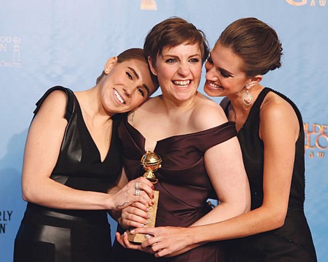 A novata Lena Dunham (ao centro), de Girls: melhor comédia | 