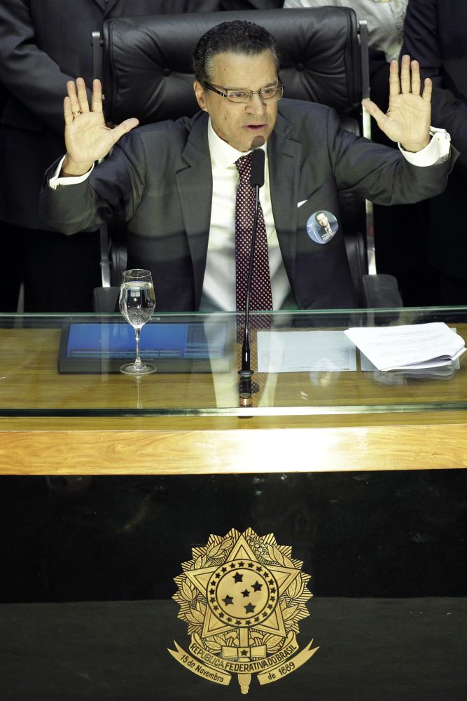 Henrique Eduardo Alves (PMDB-RN) faz seu primeiro discurso como presidente da Câmara dos Deputados | Reuters/Ueslei Marcelino