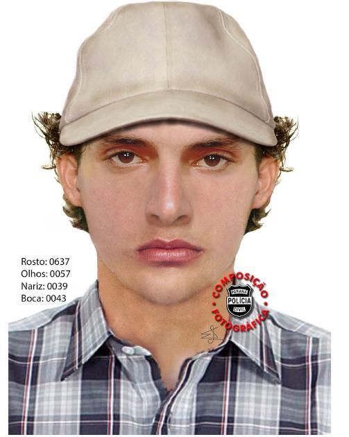 Suspeito que teve retrato falado divulgado pela polícia tem aproximadamente 18 anos e mede 1,70 m | Divulgação / Polícia Civil