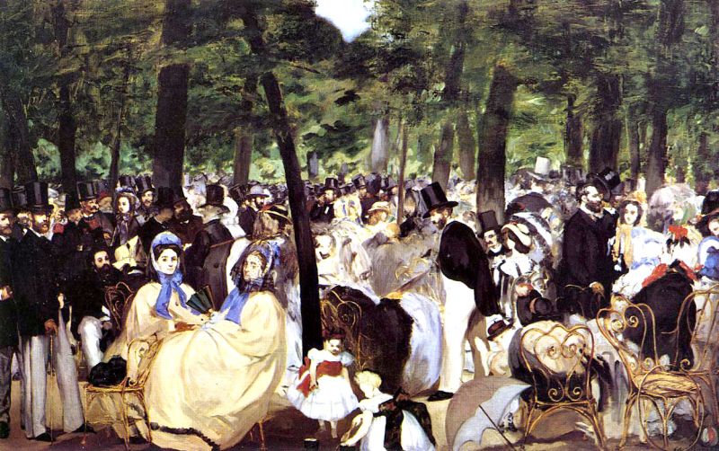 Música nas Tulherias, de 1862: obra marca o rompimento de Édouard Manet com o realismo | Reprodução