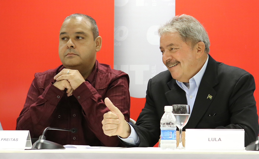 Lula ao lado de Wagner Freitas, atual presidente nacional da CUT | Ricardo Stuckert/Instituto Lula