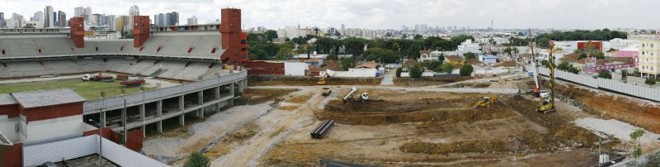 Arena da Baixada em abril de 2012, quando o clube anunciou que iria entregar hoje o estádio nos padrões Fifa |