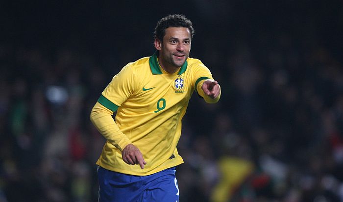 Fred comemora o gol de empate do Brasil contra a Rússia aos 44 minutos do segundo tempo | Mowa Press