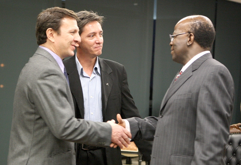 Lauría e Mauri König foram recebidos pelo presidente do STF Joaquim Barbosa | Nelson Jr/ STF