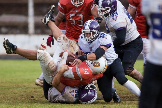O Curitiba Brown Spiders venceu o Ponta Grossa Phantoms por 31 a 0 no sábado chuvoso |