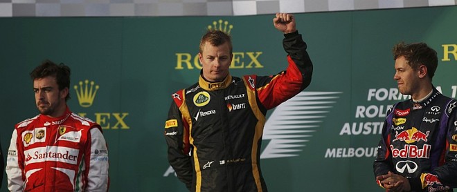 Raikkonen teve Alonso em segundo e Vettel em terceiro | 