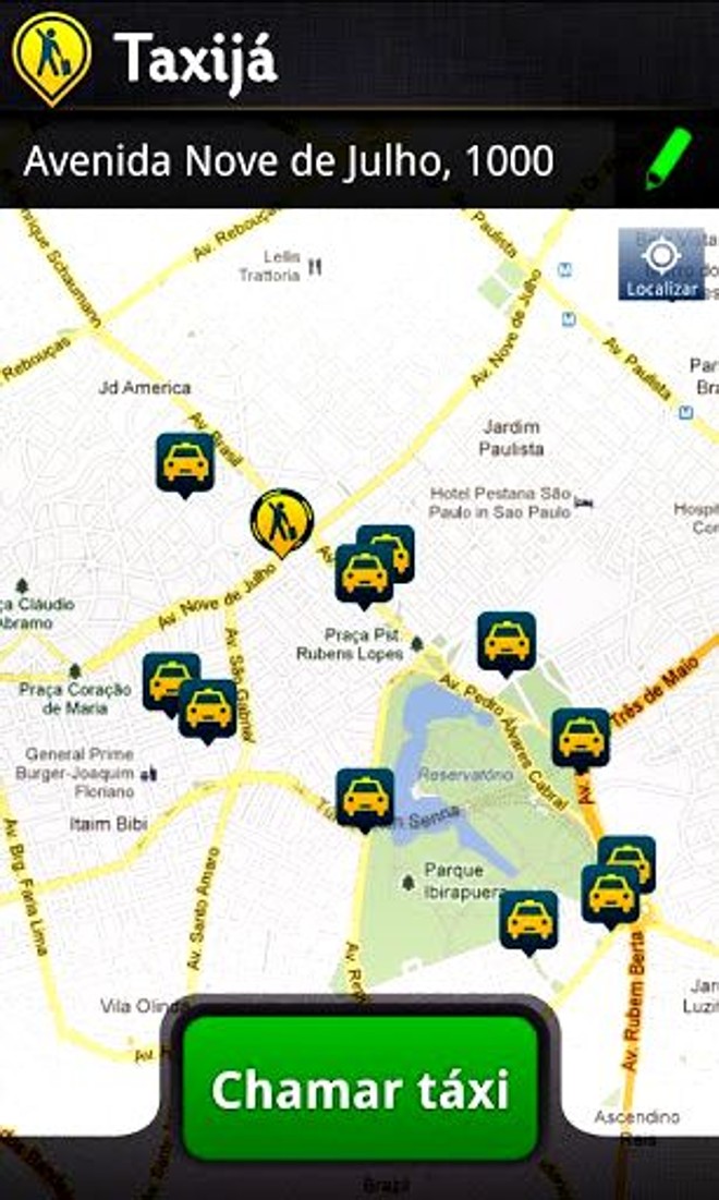 Taxijá -Tem cerca de 90 taxistas cadastrados em Curitiba, mas a previsão é que, até o fim do ano, 650 motoristas tenham aderido ao projeto. O app determina a localização do usuário via GPS e envia mensagens aos taxistas que estão mais próximos do local. Assim que um dos condutores aceita a corrida, há uma troca de informações: o app envia ao usuário dados do taxista e ao motorista, informações sobre o usuário. Além disso, o usuário pode filtrar o pedido e buscar táxis que aceitem pagamento por cartões, por exemplo. Sistema: iOS e Android | 