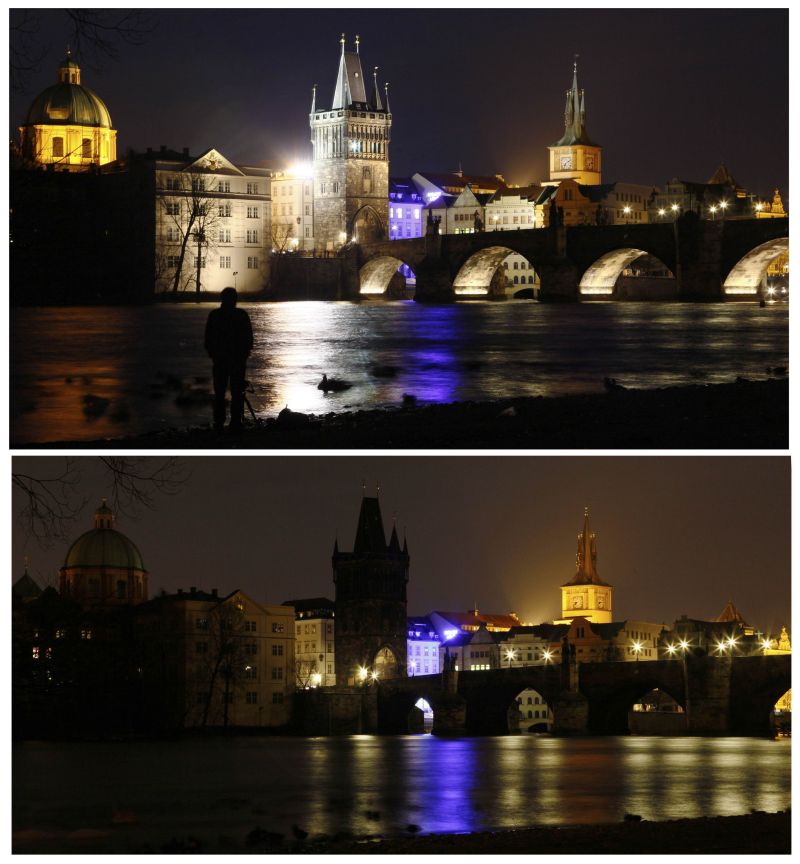 Ponte Carlos, em Praga, na República Tcheca aderiu à Hora do Planeta | REUTERS/Petr Josek