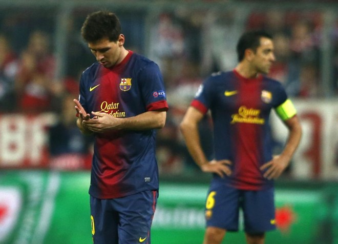Decepção estampa o rosto dos jogadores do Barça | 