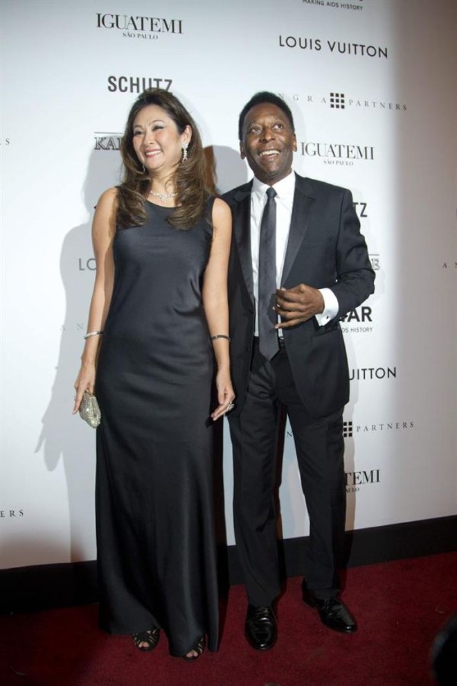Pelé e a mulher Márcia Cibele Aoki |