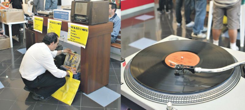 Em Curitiba, a feira do vinil acontece no Canal da Música; Bolachões raros incluem discos de Tim Maia e Roberto Carlos | Aniele Nascimento/Gazeta do Povo