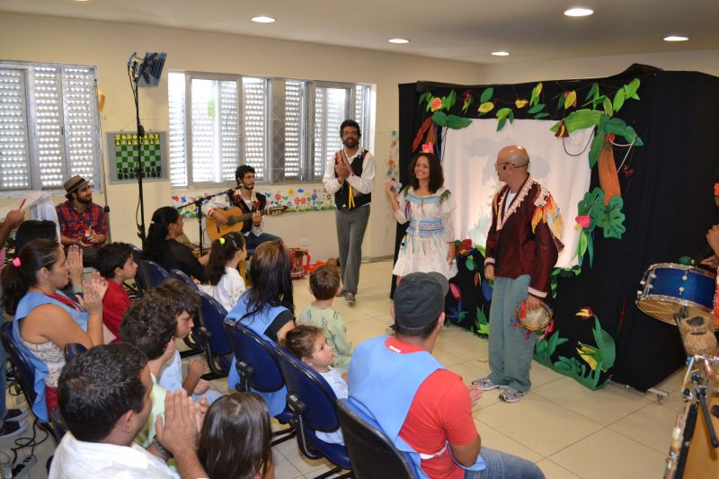 Ensaio geral no hospital: crianças se surpreenderam ao ver suas composições no palco | Daniela Costenaro/Complexo Pequeno Príncipe/Divulgação