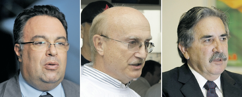 André Vargas (PT-PR), 1º vice-presidente da Câmara dos Deputados; Osmar Serraglio (PMDB-PR), coordenador da bancada paranaense em Brasília; José Lúcio Glomb, ex-presidente da OAB no Paraná | Fotos: Leonardo Prado/ABr; Aniele Nascimento/ Gazeta do Povo; Henry Milleo/ Gazeta do Povo