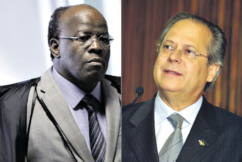 Defesa de José Dirceu argumenta que Joaquim Barbosa (esq.) deve deixar a relatoria do mensalão porque o ministro assumiu a presidência do Supremo Tribunal Federal | Ueslei Marcelino/Reuters e Ivonaldo Alexandre/ Gazeta do Povo