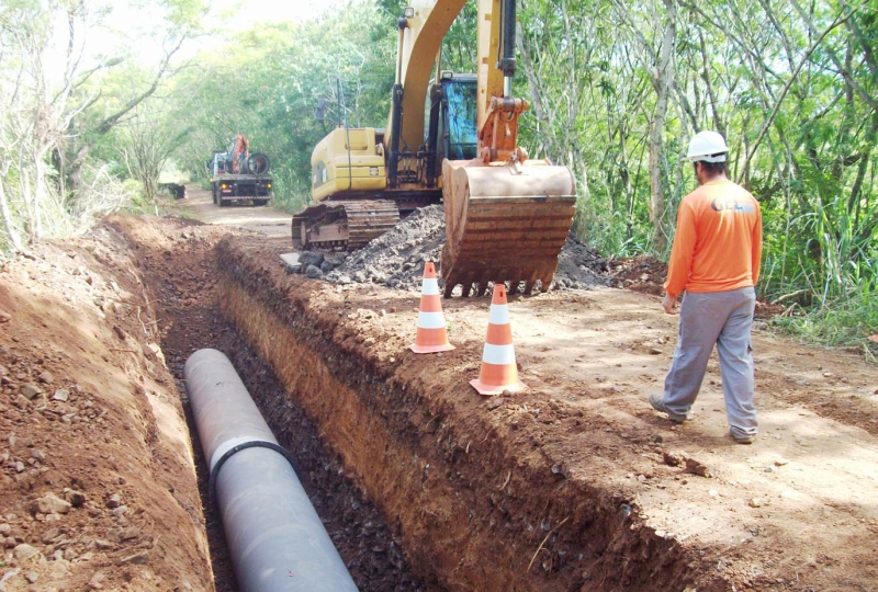 Implantação de adutora para captação de água do Rio Tibagi, com recursos do PAC do Saneamento: Sanepar diz que obras estão andando dentro do esperado | Divulgação/ Sanepar