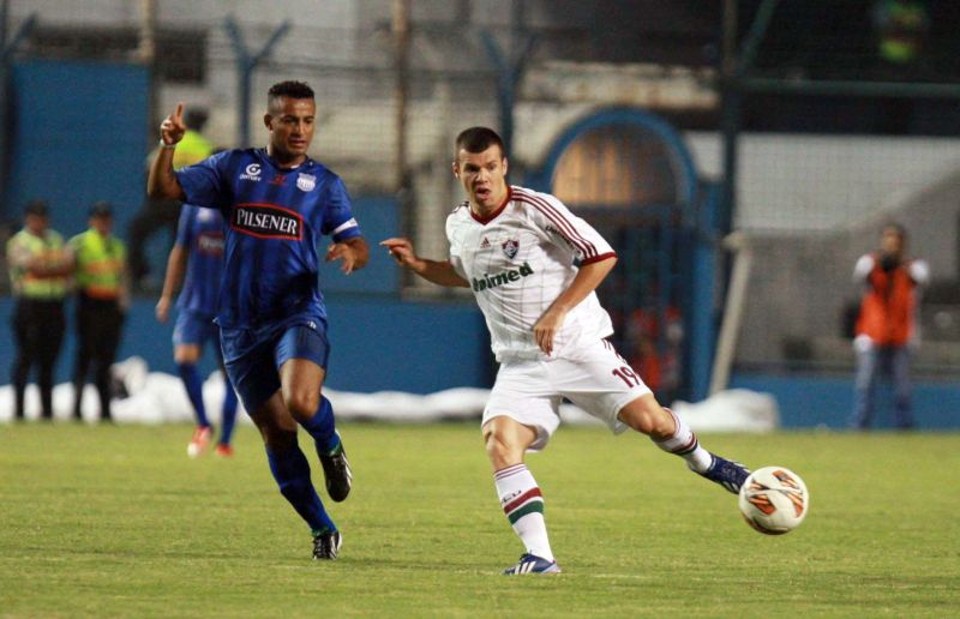 Wagner marcou um belo gol para o Fluminense, mas time carioca perdeu para o Emelec | Ricardo Ayres / Photocamera