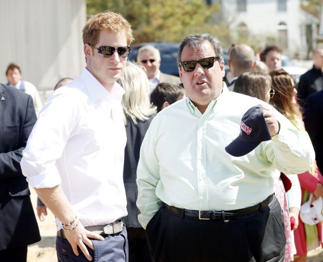 Príncipe Harry com o governador de New Jersey Chris Christie |