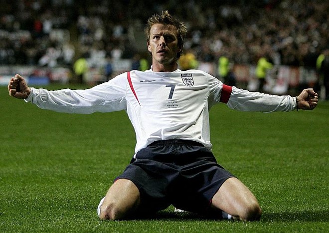 Pela seleção inglesa, Beckham foi capitão e jogou 115 partidas |
