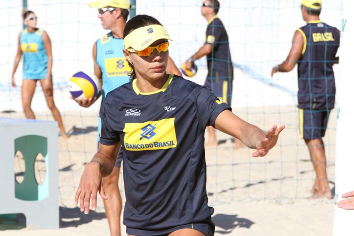 Juliana em um dos seus últimos treinos pela seleção brasileira de vôlei de praia | Alexandre Arruda / CBV
