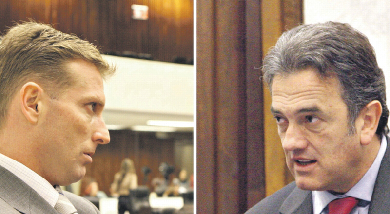 Fabio Camargo (esq.) disputa a vaga de conselheiro do Tribunal de Contas contra outro deputado estadual, Plauto Guimarães (dir.) | Fotos: Nani Gois/ Alep