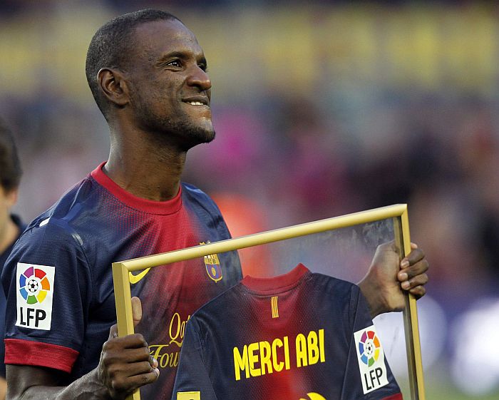 Goleada sobre o Málaga marcou a despedida do lateral Abidal do Barcelona | Albert Gea / Reuters