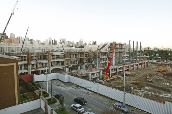 Obras da Arena da Baixada na última quinta-feira | 