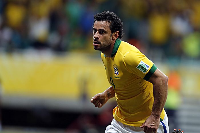 Fred comemora o terceiro gol do Brasil na vitória sobre a Itália | Albari Rosa / Gazeta do Povo