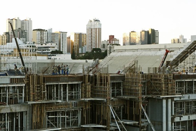 Obras da Arena da Baixada na última quinta-feira | 