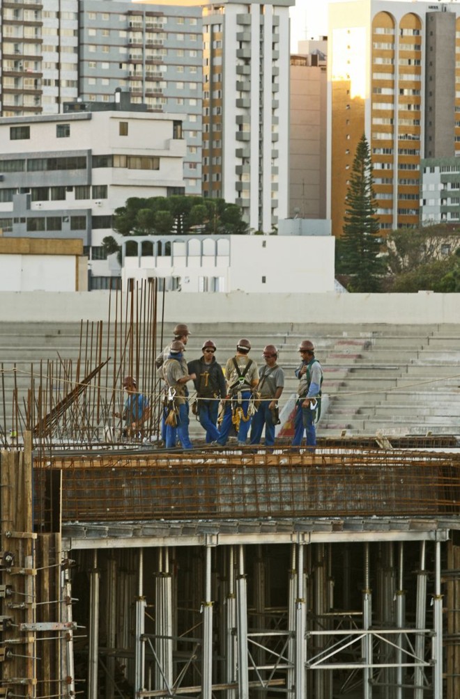 Obras da Arena da Baixada na última quinta-feira | 