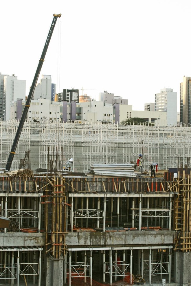 Obras da Arena da Baixada na última quinta-feira | 