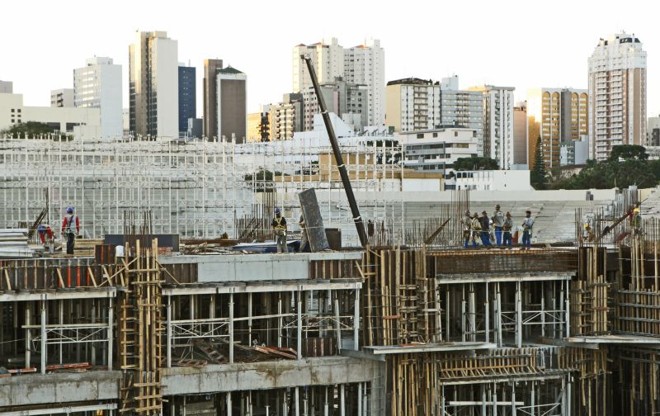 Obras da Arena da Baixada na última quinta-feira | 
