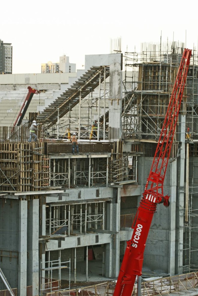 Obras da Arena da Baixada na última quinta-feira | 