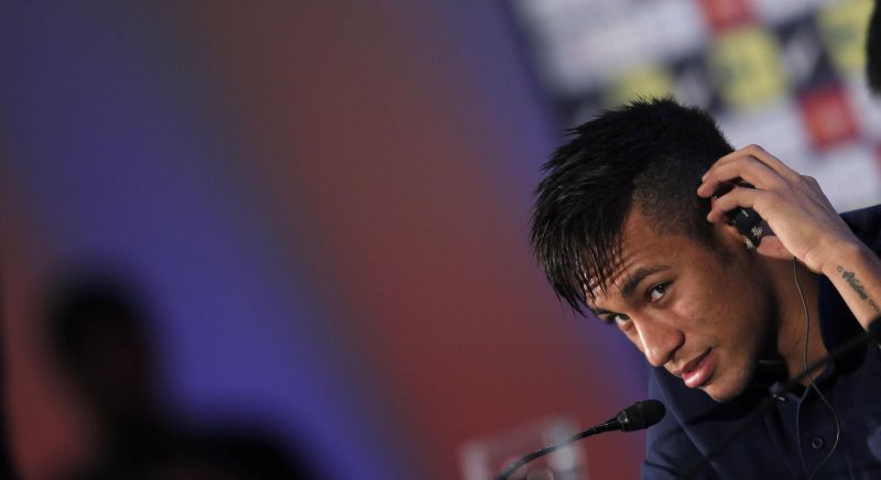 Neymar em sua primeira entrevista coletiva pelo Barcelona | Reuters