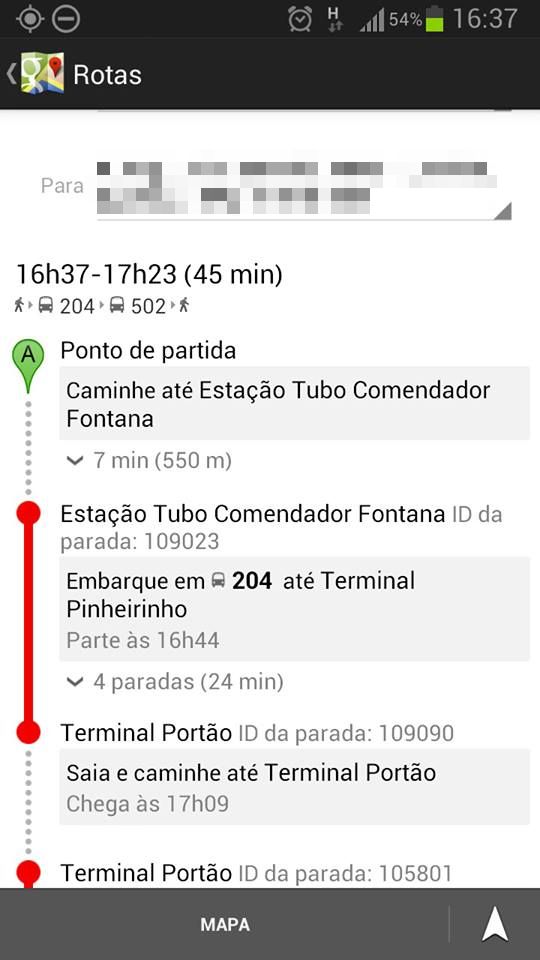 Google Transit auxilia usuários a obterem trajetos utilizando o transporte público de Curitiba | Fabiano Klostermann / Gazeta do Povo