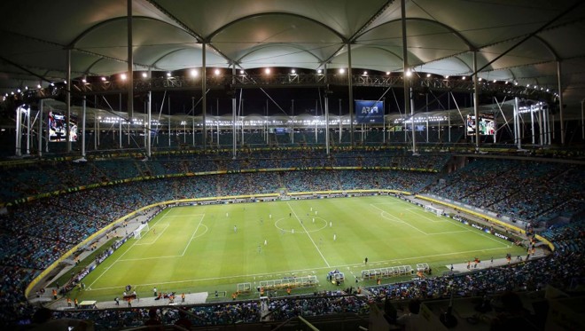 A Fonte Nova não lotou para receber Uruguai x Nigéria |
