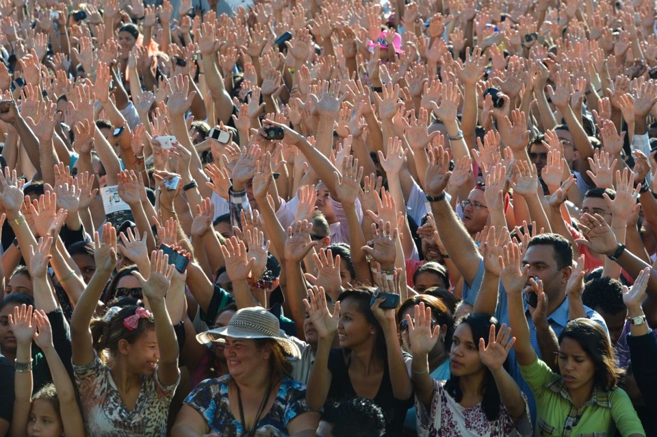 Milhares protestam em Brasília contra o aborto e o casamento gay A Polícia Militar informou que às 18 horas a estimativa era de um público de 40 mil pessoas | Valter Campanato /Agência Brasil