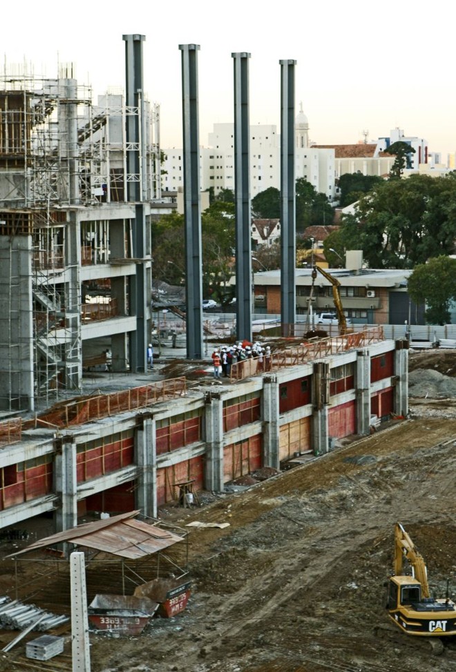 Obras da Arena da Baixada na última quinta-feira | 