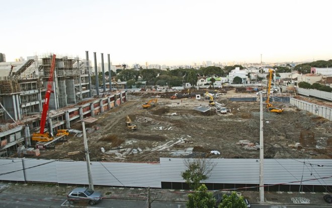 Obras da Arena da Baixada na última quinta-feira | 