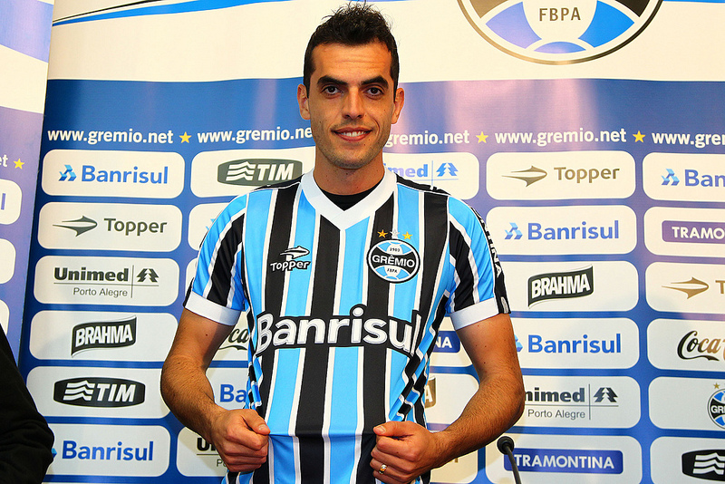 Rhodolfo foi apresentado como novo jogador do Grêmio | Lucas Uebel / Grêmio FBPA