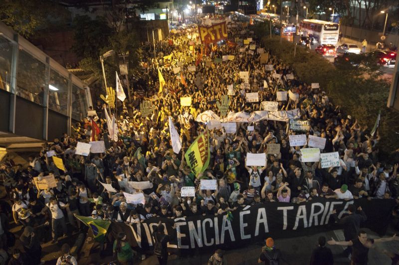 Manifestações em São Paulo: Movimento Passe Livre foi um dos articuladores dos protestos que tomaram conta do país e que levaram os políticos a apresentar respostas para as ruas | Thomas Tebet/ Frame
