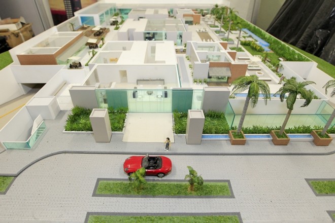 Cada maquete tem características próprias, reproduzindo minúcias do projeto do empreendimento para atrair o comprador |