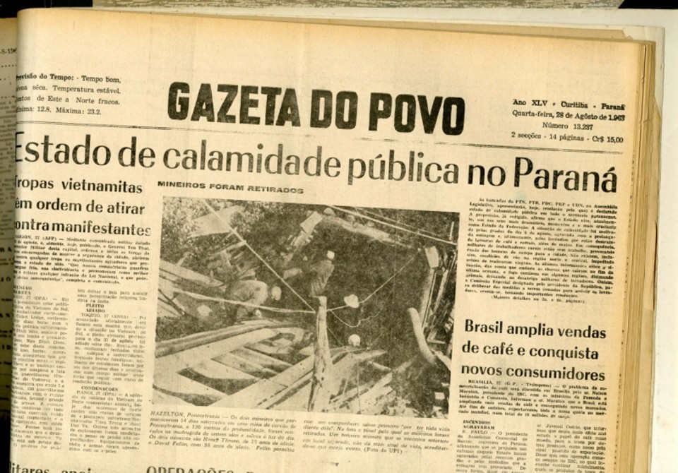 Quando o Paraná virou um inferno Edição da Gazeta do Povo de 50 anos atrás relata a destruição causada pelas chamas | Marcelo Andrade/Gazeta do Povo