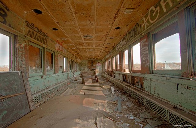 Trem abandonado em Woodstock, no Condado de Ulster | Adriano Hultmann