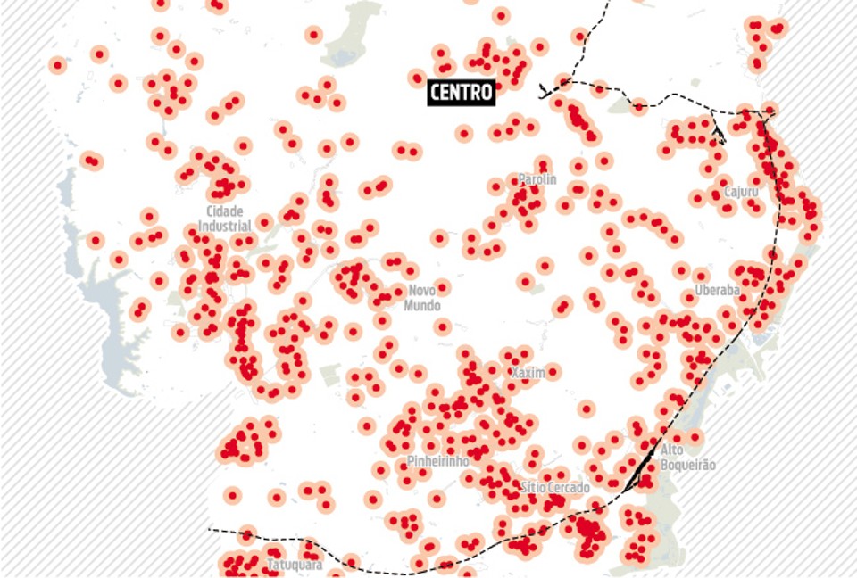Quase metade dos crimes em Curitiba estão concentrados em 176 ruas da cidade |