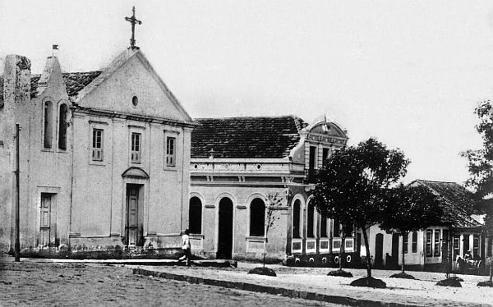 Igreja do Rosário, em foto de 1900 | Acervo Cid Destefani