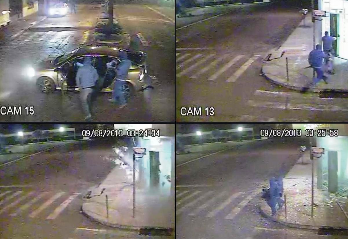 Encapuzados, integrantes da quadrilha usaram um Fusion e um Vectra Hacth para fugir da cena do crime | Reprodução / Prefeitura de Munhoz de Melo