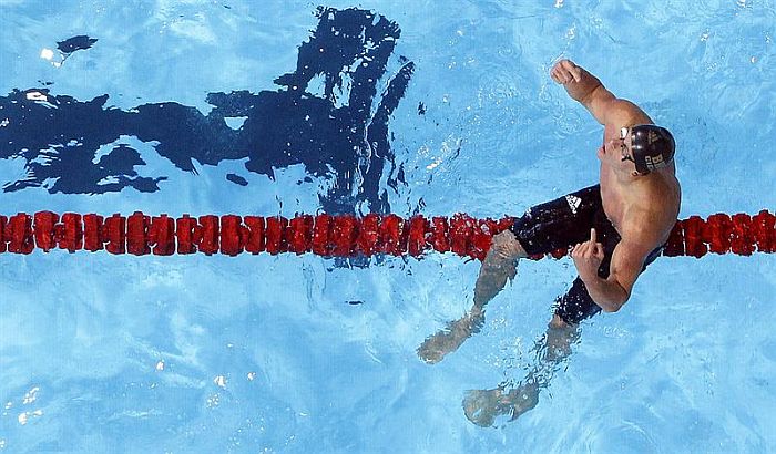 Cesar Cielo ficou atrás apenas do francês Florent Manaudou no classificatório à semifinal dos 50 metros | Florent Manaudou / EFE