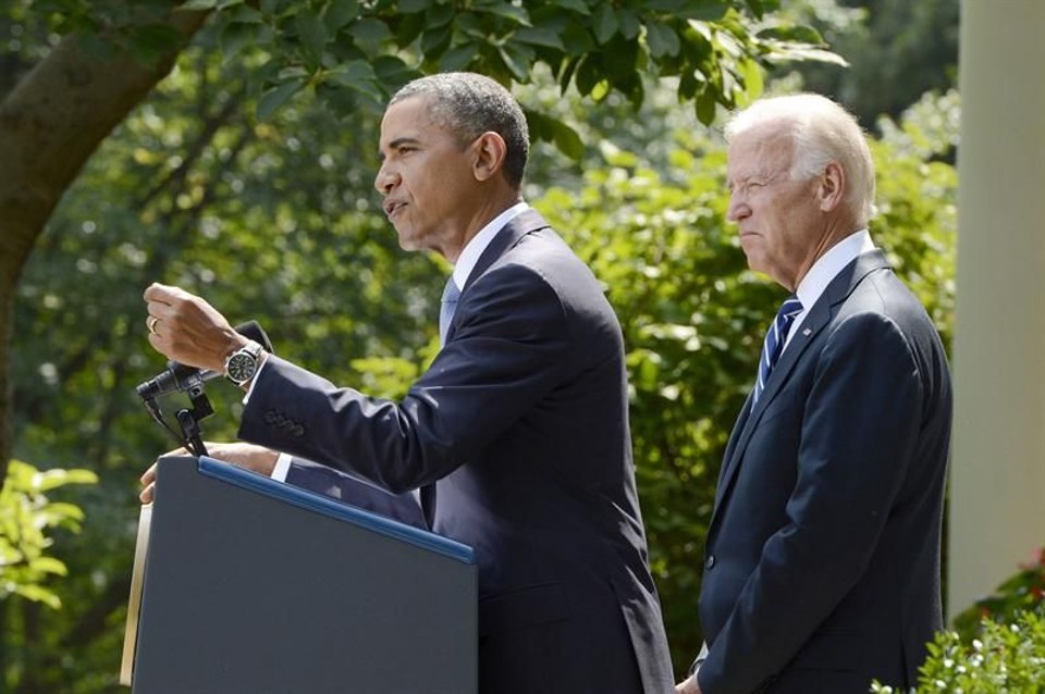 Obama discursou na Casa Branca ao lado do vice-presidente norte-americano Joe Biden | EFE