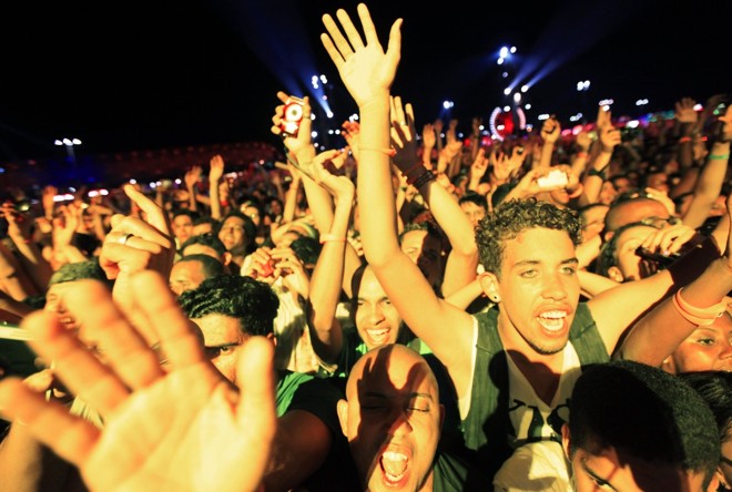 A multidão invadiu a chamada